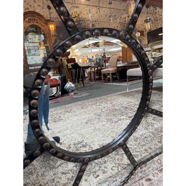 Medieval Revival Style Flower Shaped Wall Mirror For Sale - Image 4 of 12