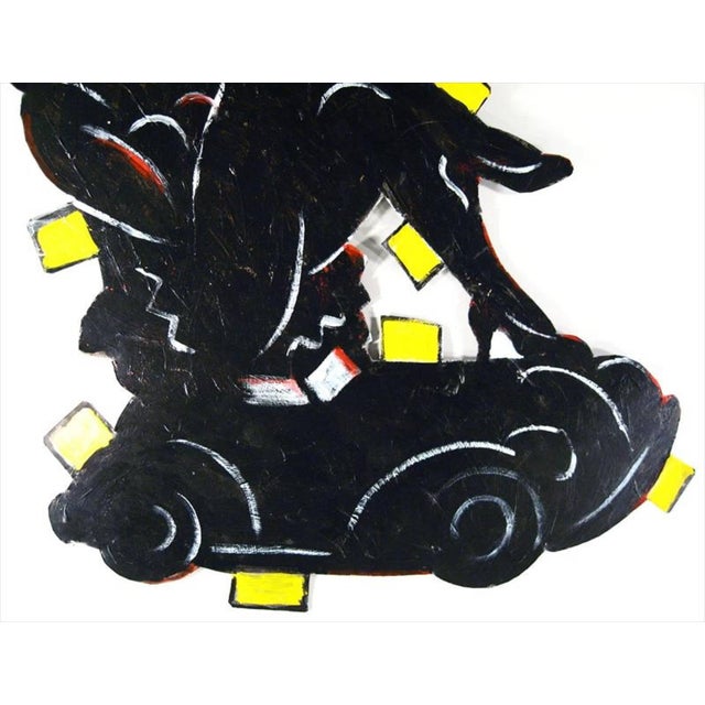 Seymour Chwast, B. 1931, American, 'Girl on a Buick', Painted Sheet Metal. A label on the reverse reads: "Seymour Chwast,...