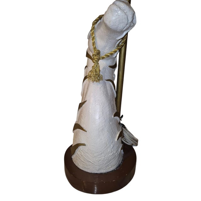 Wood Mid Century Zebra Table Lamp For Sale - Image 7 of 9