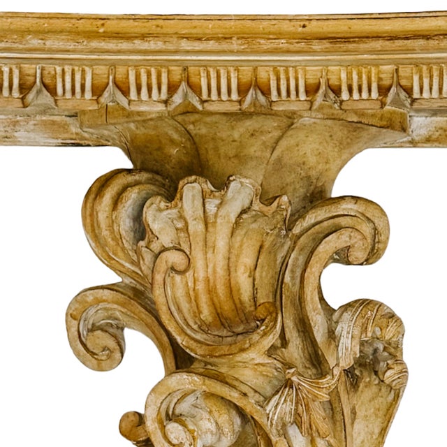 Tan Large Scale Italian Rococo Wood Carved Wall Brackets - A Pair For Sale - Image 8 of 17