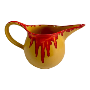 1950s Midcentury Italian Drip Glaze Ceramic Pitcher
