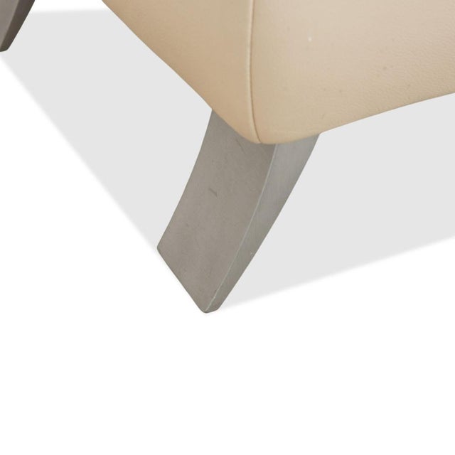 Leather Rossini Stool in Cream Beige from Koinor For Sale - Image 4 of 11