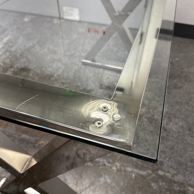 Metal Pottery Barn Ava Metal + Glass Desk For Sale - Image 7 of 12