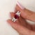 Red Gia Certified 2 Carat Burma Ruby Diamond Platinum Cocktail Ring, Size 5.75 For Sale - Image 8 of 13