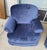 Blue Late 20th Century 3 Piece High End Custom Upholstered Club Chairs & Ottoman For Sale - Image 8 of 17