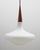 Off-white 1950s Dutch Philips Wood and Opal Glass Pendant Lamp By Louis Kalff For Sale - Image 8 of 18