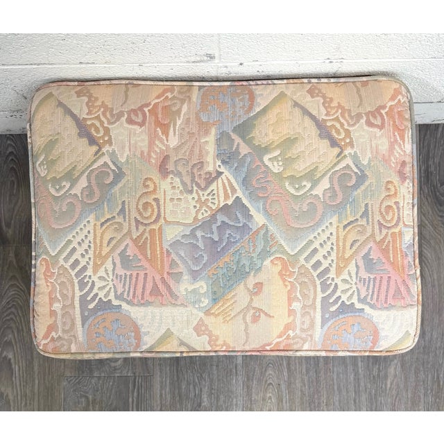 Late 20th Century Vintage French Louis XV French Country Carved Upholstered Ottoman For Sale - Image 5 of 11