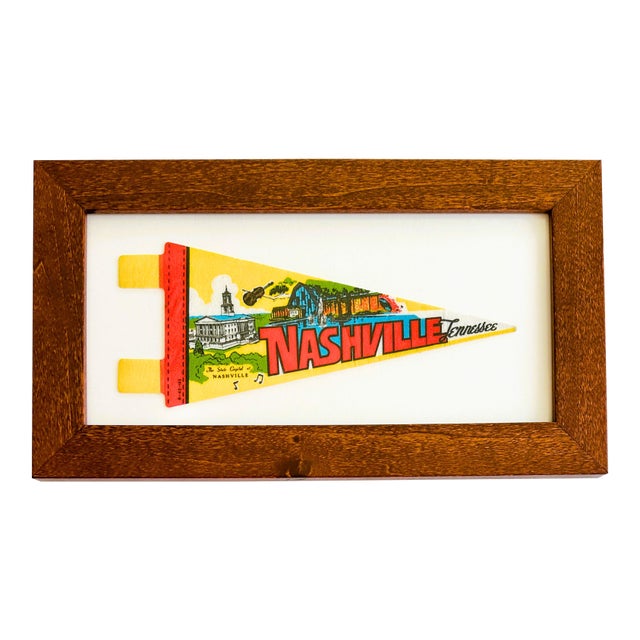 Tennessee Nashville Framed Vintage Pennant For Sale