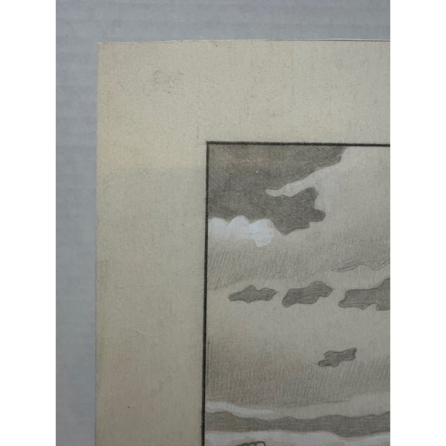 1940s Original t.e. Schrock Signed Graphite Illustration of Two Women at the Beach, 8.5'' X 10''. For Sale - Image 4 of 6