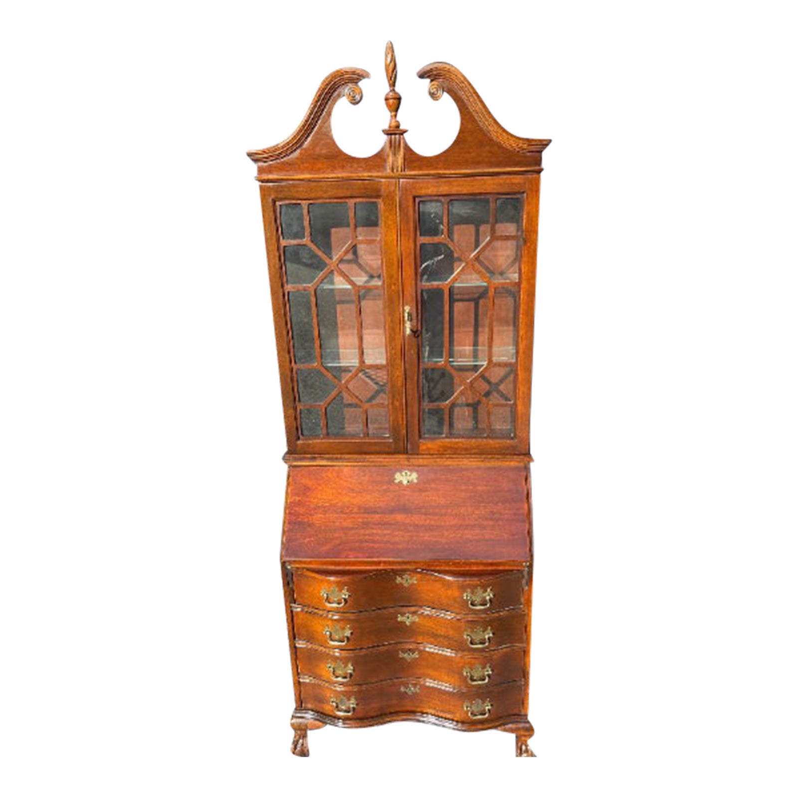 1990s Jasper Mahogany Secretary Desk Chairish