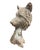 This striking vintage cast iron statue captures the commanding and noble presence of a wolf in a finely detailed bust...