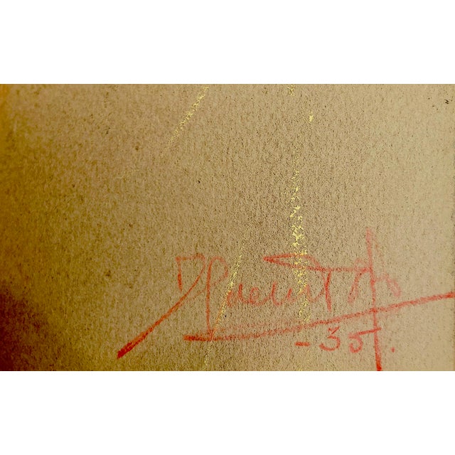 A 1935 Young Girl’s Portrait in Pastels on Paper, Signed For Sale In San Francisco - Image 6 of 7