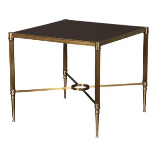 Bronze End Tables With Square Tops of Black Glass From the Savoy Hotel in London For Sale