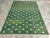 Handmade Cotton Fleur Rug, Forest Green and White Dhurrie - 14'x16' For Sale - Image 9 of 16