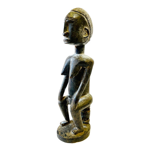 1950s Dogon Carved Wood Fertility Female African Tribal Art Statue Figurine For Sale
