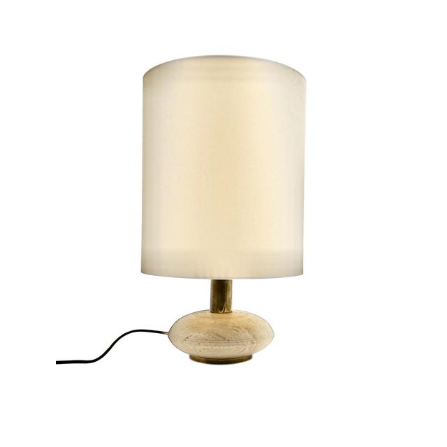 Travertine & Brass Table Lamp, Italy, 1970s For Sale - Image 14 of 14