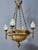Representative Bronze Chandelier with Alabaster Bowl and Flamed Shades For Sale - Image 11 of 11