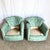 Postmodern Turquoise Fabric Swivel Lounge Chairs - A Pair For Sale In Miami - Image 6 of 9