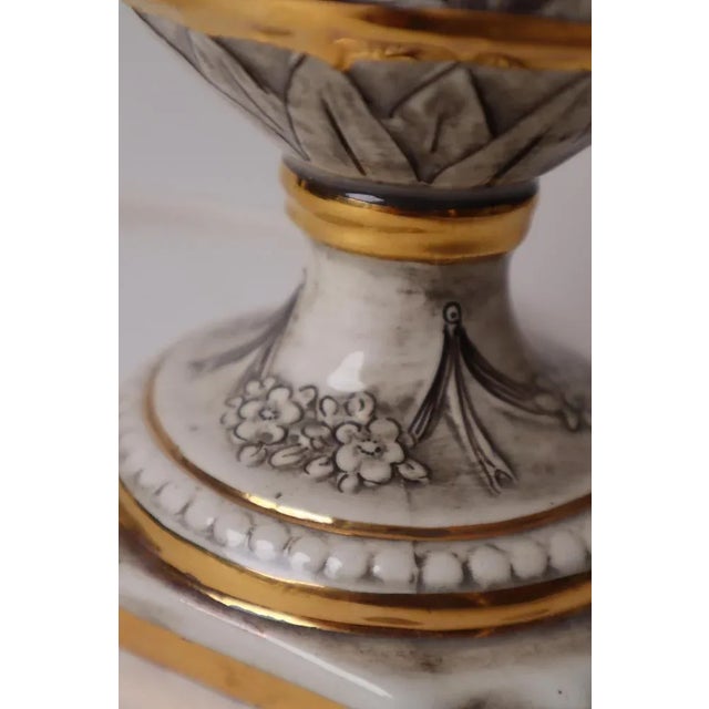 Ceramic Italian Children Playing Table Lamp from Capodimonte, 1950s For Sale - Image 7 of 10