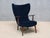 1950s Pragh Armchair in Navy Pierre Frey Velvet from Madsen & Schübel, Denmark, 1950s For Sale - Image 5 of 15