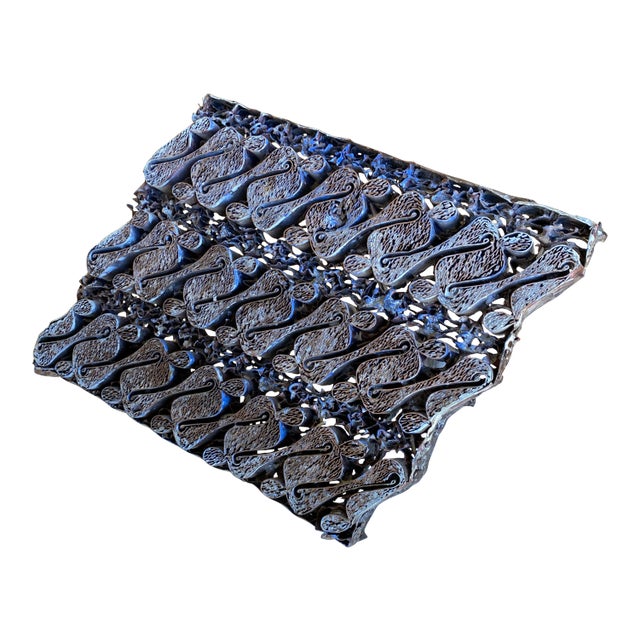 Vintage Batik Fabric Metal Stamp For Sale