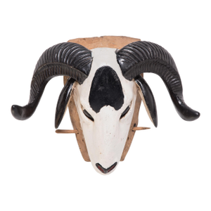 West African Baule Painted Ram Mask, C. 1950