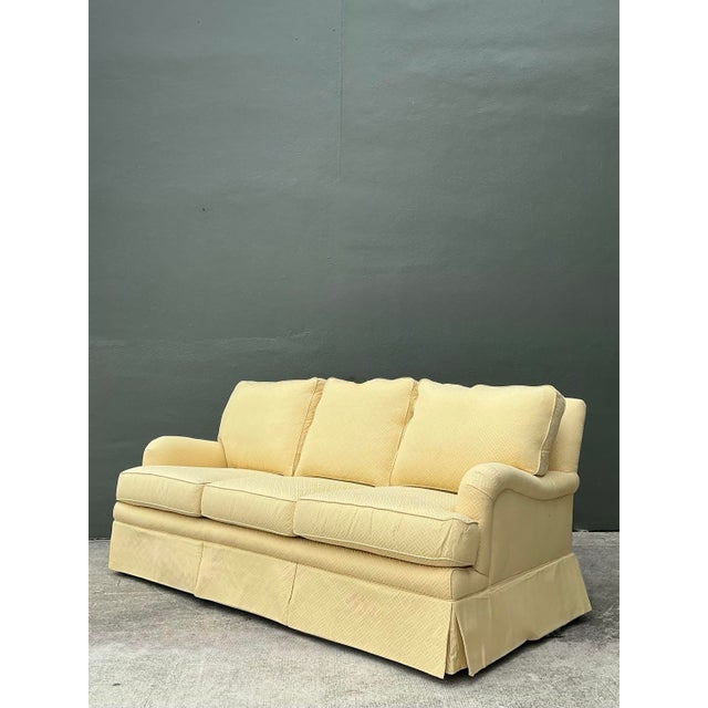 Vintage Hancock and Moore Three Seat Sofa in Scalamandre For Sale - Image 9 of 9