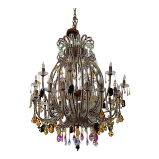 1980s Murano 24 Light Fruit Chandelier For Sale