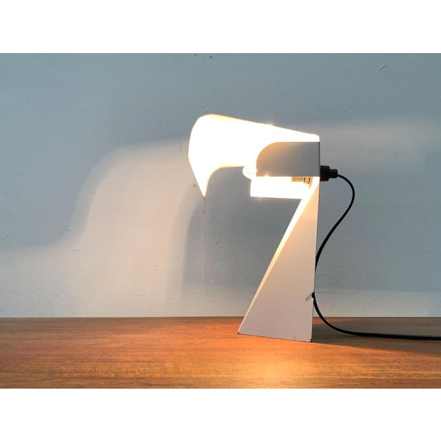 Metal Mid-Century Space Age Italian Minimalist Tole Table Lamp by G. Grego, 1960s For Sale - Image 7 of 18