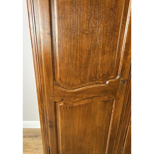 Wood Vintage French Louis XVI Style Wardrobe in Oak For Sale - Image 7 of 11