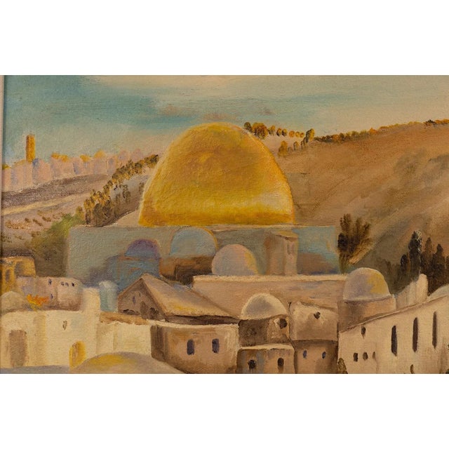Mid 20th Century Painting of the Western Wall in Jerusalem For Sale - Image 4 of 7