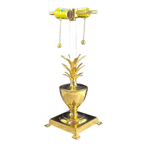 1950's French Regency Heavy Cast Brass "Pineapple" Table Lamp Style Maison Charles
