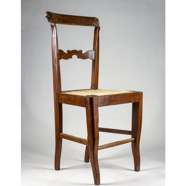 Vintage Wooden & Straw Chair For Sale - Image 6 of 6