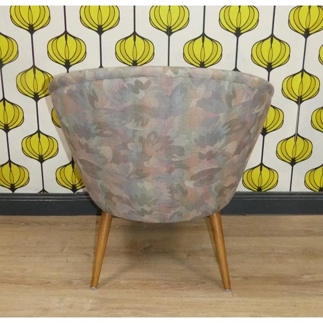 Mid-Century Modern Patterned Cocktail Armchair, 1950s For Sale - Image 3 of 10