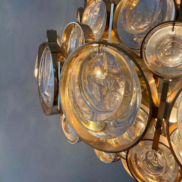 Postmodern 24-Karat Gold-Plated 6-Light Chandelier by Gaetano Sciolari for Palwa, 1970s For Sale - Image 11 of 18
