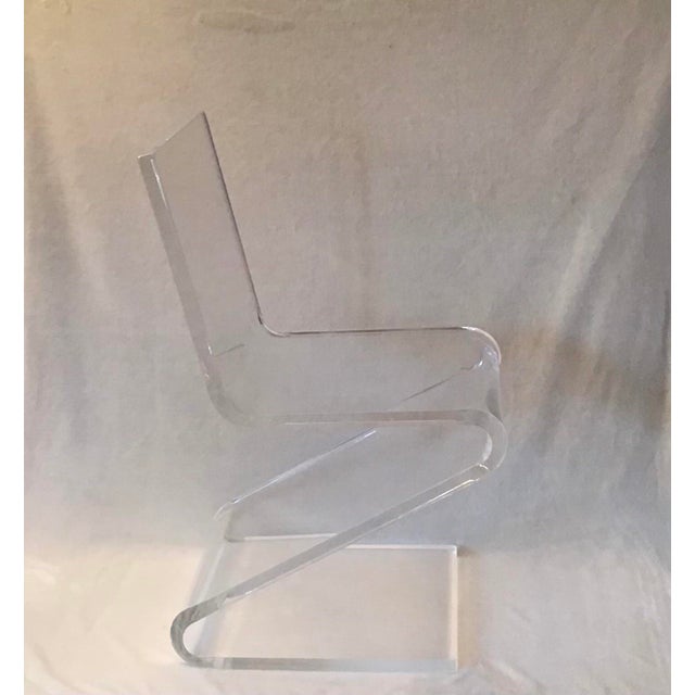 MidCentury Modern "Z" Chair Design Plexiglass Lucite Design Form
