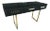 Black Console in Mirrored Glass, Brass Handles and Legs For Sale