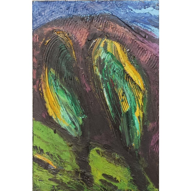 Michel Chapuis, Expressionist Landscape, 1988, Small Acrylic on Canvas For Sale - Image 4 of 4
