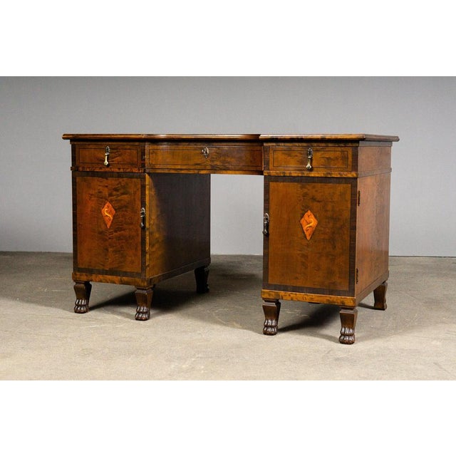 Art Nouveau Desk in Birch For Sale - Image 4 of 16