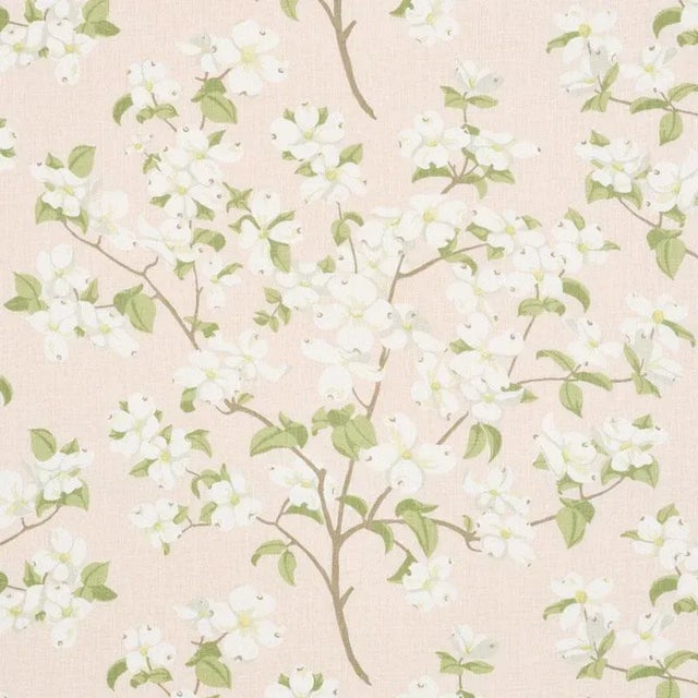 Sample - Schumacher Blooming Branch Fabric in Blush For Sale