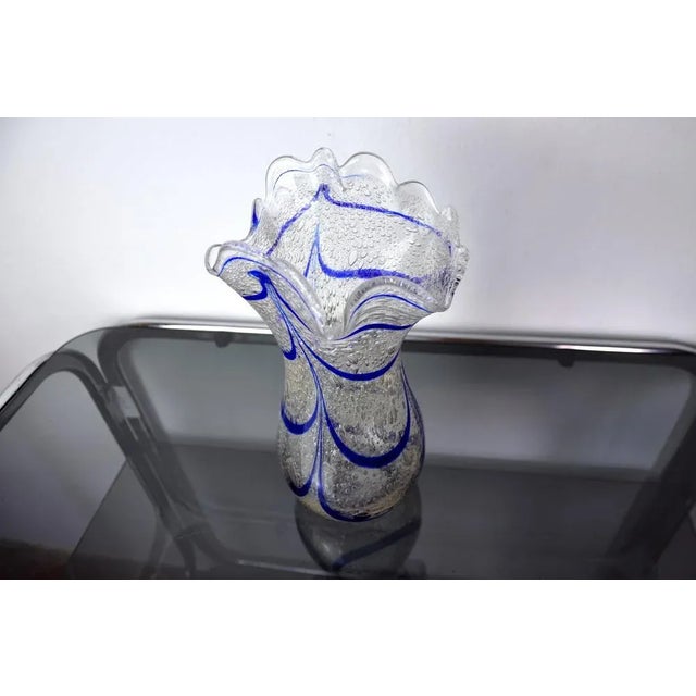 Hollywood Regency Blue Vase in Murano Glass from Seguso, Italy, 1960s For Sale - Image 3 of 7
