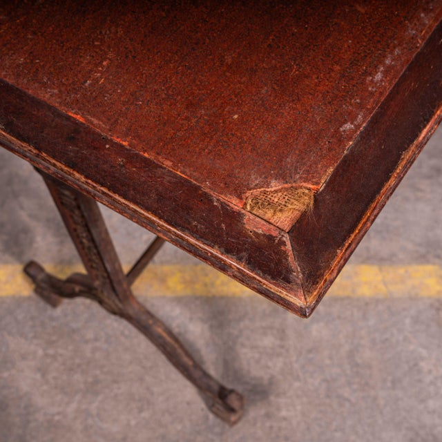 French Intricate Relief Cast Base Table, 1920s For Sale - Image 4 of 9