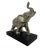 Early 21st Century Contemporary Silver Aluminum Metal Elephant Sculpture Standing on Black Wood Plinth For Sale - Image 5 of 12