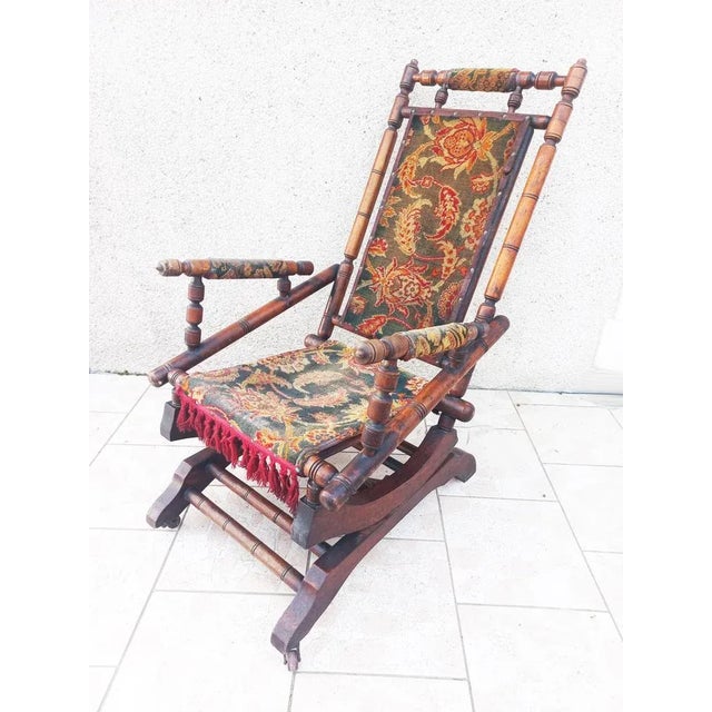 Napoleon III Bamboo Style Rocking Chair For Sale - Image 12 of 13