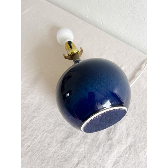 1960s Mid-Century Modern Lotte and Gunnar Bostlund Table Lamp, Ultramarine Blue For Sale In Phoenix - Image 6 of 9