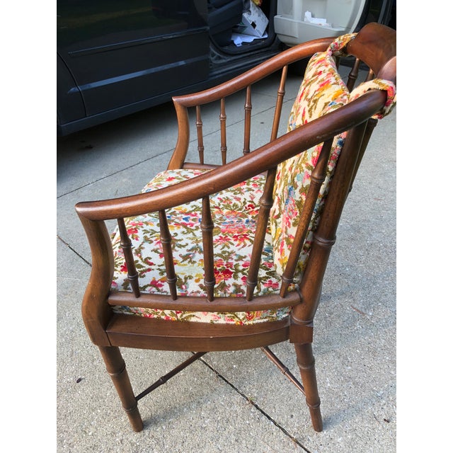 20th Century Boho Chic Faux Bamboo Barrel Chair Chairish