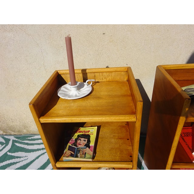 Light Wood Bedside Tables with Top Edges, 1990s, Set of 2 For Sale - Image 13 of 18