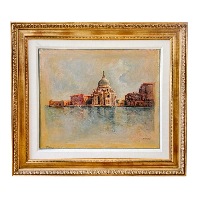1970s Armand Merizon Large Original Oil Painting "Horizons" Venice Grand Canal Impressionist For Sale