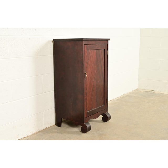 Victorian Antique American Empire Carved Mahogany Music Cabinet, Circa 1890s For Sale - Image 3 of 9