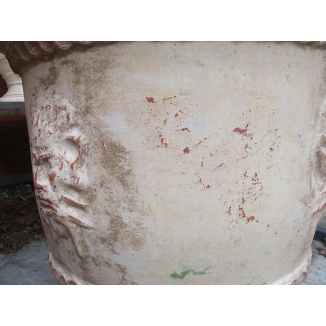 Pair of French Handmade Terracotta Anduze Planters With Satyre Masks For Sale - Image 13 of 18